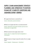 SUPPLY CHAIN MANAGEMENT STRATEGY&NewLine;PLANNING AND OPERATION 7TH EDITION&NewLine;EXAMS SET COMPLETE QUESTIONS AND&NewLine;ANSWERS EXPERT VERIFIED