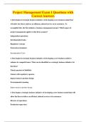 Project Management Exam 1 Questions with&NewLine;Correct Answers