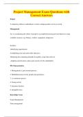 Project Management Exam Questions with&NewLine;Correct Answers