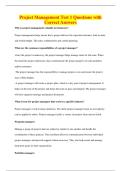 Project Management Test 1 Questions with&NewLine;Correct Answers