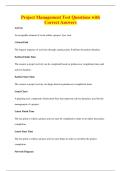 Project Management Test Questions with&NewLine;Correct Answers