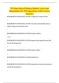 TN State Board Master Barber Laws and&NewLine;Regulations for PSI Questions with Correct&NewLine;Answers
