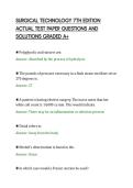 SURGICAL TECHNOLOGY 7TH EDITION&NewLine;ACTUAL TEST PAPER QUESTIONS AND&NewLine;SOLUTIONS GRADED A&plus;