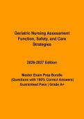 Geriatric Nursing Assessment Study Guide 2026&ndash;2027 &vert; Elderly Care & Nursing Exam Prep pdf