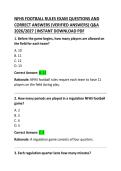 NFHS Football Rules Exam Questions and Correct Answers &vert; Comprehensive Practice Test