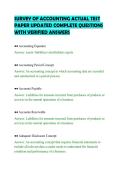 SURVEY OF ACCOUNTING ACTUAL TEST&NewLine;PAPER UPDATED COMPLETE QUESTIONS&NewLine;WITH VERIFIED ANSWERS&NewLine;