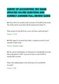 SURVEY OF ACCOUNTING TEST BANK&NewLine;UPDATED SOLVED QUESTIONS AND&NewLine;CORRECT ANSWERS FULL REVIEW GUIDE&NewLine;