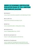 SURVEY OF ECONOMICS CERTIFICATION&NewLine;EVALUATION EXAMS SET FULL QUESTIONS&NewLine;AND COMPLETE SOLUTION&NewLine;