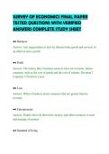 SURVEY OF ECONOMICS FINAL PAPER&NewLine;TESTED QUESTIONS WITH VERIFIED&NewLine;ANSWERS COMPLETE STUDY SHEET