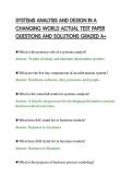 SYSTEMS ANALYSIS AND DESIGN IN A&NewLine;CHANGING WORLD ACTUAL TEST PAPER&NewLine;QUESTIONS AND SOLUTIONS GRADED A&plus;
