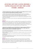 AQA A-Level History Y107&colon; England 1547-1603 &lpar;The Later Tudors&rpar; - Exam Questions&comma; Answers & Rationales &lpar;2026&sol;2027&rpar;