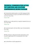 TECHNICAL COMMUNICATION ACTUAL&NewLine;TEST QUESTIONS AND SOLUTIONS&NewLine;COMPREHENSIVE REVIEW PACKAGE