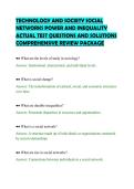 TECHNOLOGY AND SOCIETY SOCIAL&NewLine;NETWORKS POWER AND INEQUALITY&NewLine;ACTUAL TEST QUESTIONS AND SOLUTIONS&NewLine;COMPREHENSIVE REVIEW PACKAGE&NewLine;