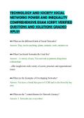 TECHNOLOGY AND SOCIETY SOCIAL&NewLine;NETWORKS POWER AND INEQUALITY&NewLine;COMPREHENSIVE EXAM SCRIPT VERIFIED&NewLine;QUESTIONS AND SOLUTIONS GRADED&NewLine;APLUS&NewLine;