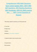 Comprehensive HESI Math Questions Exam &lpar;Latest Update 2026 2027&rpar; HESI A&P Questions&comma; HESI Reading Questions&comma; HESI Vocabulary&comma; HESI A2 Math practice test&hellip;&hellip;&hellip; 100- Correct Questions & Answers&period;