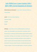 Safe POPM Exam &lpar;Latest Update 2026 2027&rpar; 100- Correct Questions & Answers&period;