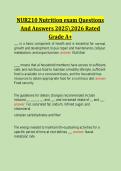 NUR210 Nutrition Exam&colon; Practice Q&A 2027 Review