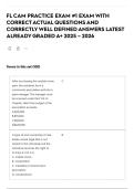 FL CAM PRACTICE EXAM &num;1 EXAM WITH CORRECT ACTUAL QUESTIONS AND CORRECTLY WELL DEFINED ANSWERS LATEST ALREADY GRADED A&plus; 2025 &ndash; 2026&NewLine;