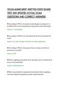 TEXAS MANICURIST WRITTEN STATE BOARD&NewLine;TEST 400 UPDATED ACTUAL EXAM&NewLine;QUESTIONS AND CORRECT ANSWERS&NewLine;
