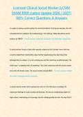 Licensed Clinical Social Worker &lpar;LCSW&rpar; EXAM PREP &lpar;Latest Update 2026 2027&rpar; 100- Correct Questions & Answers