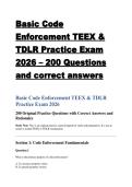 Basic Code Enforcement TEEX & TDLR Practice Exam 2026 &ndash; 200 Questions and correct answers&NewLine;