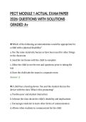 PECT MODULE 1 ACTUAL EXAM PAPER&NewLine;2026 QUESTIONS WITH SOLUTIONS&NewLine;GRADED A&plus;&NewLine;