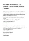 PECT MODULE 1 FINAL PAPER 2026&NewLine;COMPLETE QUESTIONS AND ANSWERS&NewLine;VERIFIED A&plus;