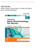 Test Bank For Clayton's Basic Pharmacology for Nurses 19th Edition by Michelle J&period; Willihnganz&comma; &lpar;latest 2026&rpar; all chapters complete