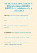 MN LIFE ACCIDENT & HEALTH PRODUCER EXAM &lpar;Latest Update 2026 2027&rpar; QUESTIONS with Verified Answers 100 - Correct -Grade A-&period;