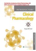 Introductory Clinical Pharmacology 12th Edition Susan M&period; Ford &ndash; Test Bank with Practice Questions and Answers &vert; ISBN-13 &rlm; &colon; &lrm; 978-1975163730 &vert; Chapter 1-54 &vert; All Chapters 
