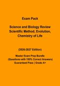 Science & Biology Exam Questions & Answers PDF &vert; Scientific Method&comma; Evolution & Chemistry of Life &vert; Complete Practice Test &vert; Latest 2026&ndash;2027