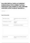 PHA 6936 SPECIAL TOPICS IN FORENSIC SCIENCE EXAM WITH CORRECT ACTUAL QUESTIONS AND CORRECTLY WELL DEFINED ANSWERS LATEST ALREADY GRADED A&plus; 