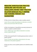 PEDIATRIC INVESTIGATION PRACTICE&NewLine;GUIDELINES AND POLICIES 2025&NewLine;CONCLUDING REVIEW SHEET PRACTICE&NewLine;SOLUTION BUNDLED FULLY VERIFIED&NewLine;ONE HUNDRED PERCENT PASS&NewLine;GUARANTEED&NewLine;