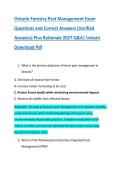 Ontario Forestry Pest Management Exam &NewLine;Questions and Correct Answers &lpar;Verified &NewLine;Answers&rpar; Plus Rationale 2027 Q&A&vert; Instant &NewLine;Download Pdf