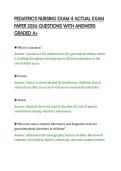 PEDIATRICS NURSING EXAM 4 ACTUAL EXAM&NewLine;PAPER 2026 QUESTIONS WITH ANSWERS&NewLine;GRADED A&plus;&NewLine;