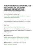 PEDIATRICS NURSING EXAM 4 CERTIFICATION&NewLine;EVALUATION EXAMS 2026 SOLVED&NewLine;QUESTIONS WITH FULL SOLUTION&NewLine;