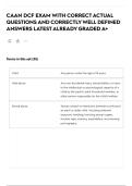 CAAN DCF EXAM WITH CORRECT ACTUAL QUESTIONS AND CORRECTLY WELL DEFINED ANSWERS LATEST ALREADY GRADED A&plus;