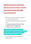 Manitoba Forestry Pest Control Exam &NewLine;Questions and Correct Answers &lpar;Verified &NewLine;Answers&rpar; Plus Rationale 2027 Q&A&vert; &NewLine;Instant Download Pdf