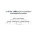 CSR Comprehensive Exam Questions & Correct Answers&vert; CA Laws&comma; Transcripts&comma; Ethics&comma; Grand Jury&comma; Latin Terms&comma; Deposition Rules & Medical Terminology