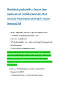 Manitoba Agricultural Pest Control Exam &NewLine;Questions and Correct Answers &lpar;Verified &NewLine;Answers&rpar; Plus Rationale 2027 Q&A&vert; Instant &NewLine;Download Pdf 
