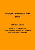 PAEA Emergency Medicine EOR Exam Questions & Answers PDF &vert; Complete Practice Test &vert; Latest 2026&ndash;2027