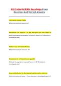 AG Credential Bible Knowledge Exam &ndash; Questions & Correct Answers