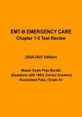 EMT-B Emergency Care Chapters 1&ndash;5 Exam Questions & Answers PDF &vert; Complete Practice Test &vert; Latest 2026&ndash;2027