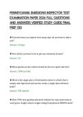 PENNSYLVANIA EMISSIONS INSPECTOR TEST&NewLine;EXAMINATION PAPER 2026 FULL QUESTIONS&NewLine;AND ANSWERS VERIFIED STUDY GUIDE FINAL&NewLine;PREP 150