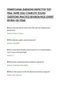 PENNSYLVANIA EMISSIONS INSPECTOR TEST&NewLine;FINAL PAPER 2026 COMPLETE SOLVED&NewLine;QUESTIONS PRACTICE REVISION PACK EXPERT&NewLine;REVIEW 150 ITEMS&NewLine;