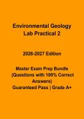 Environmental Geology Lab Practical 2 Questions & Answers PDF &vert; Complete Practice Test &vert; Latest 2026&ndash;2027