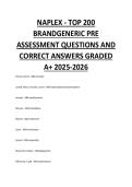 NAPLEX - Top 200 BrandGeneric pre assessment questions and correct answers GRADED A&plus; 2025-2026