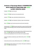 Anatomy & Physiology Module 4 EXAMINATION&NewLine;WITH COMPLETE QUESTIONS AND ANSWERS&NewLine;LATEST UPDATES 2026&excl;&excl;&excl;