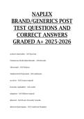 Naplex BrandGenerics post test questions and correct answers GRADED A&plus; 2025-2026