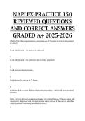 NAPLEX PRACTICE 150 reviewed questions and correct answers GRADED A&plus; 2025-2026